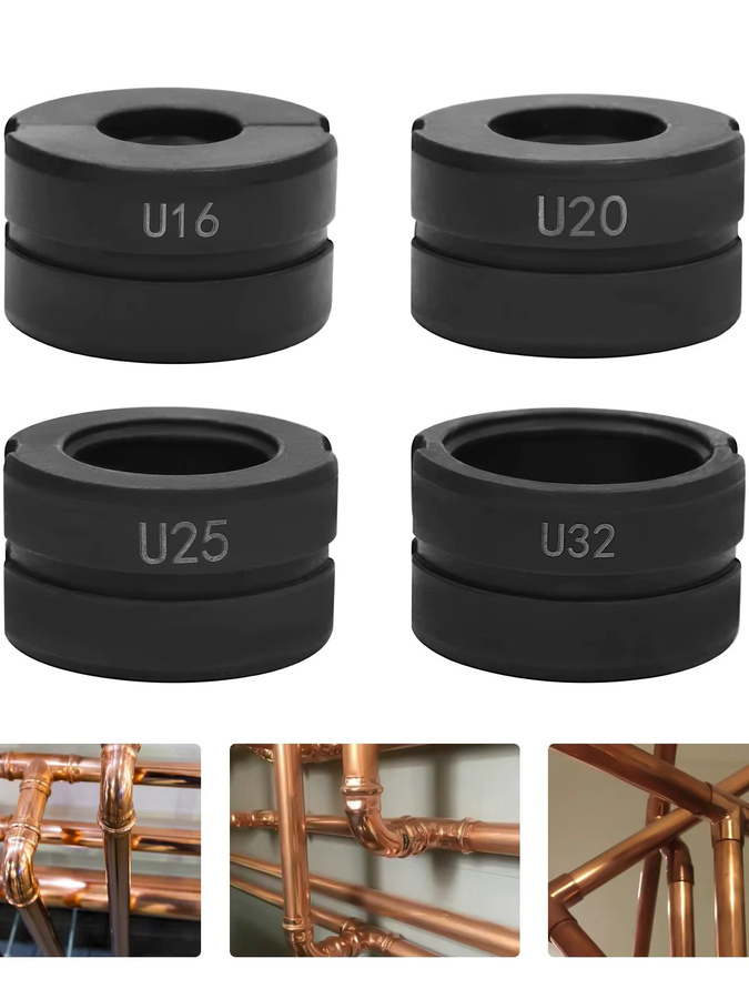 Bymaocar Druckbacken-Set Crimpmatrizen und Rohrklemmen in Schwarz für hydraulische oder mechanische Crimpzangen, Durchmesser: 16 mm, 20 mm, 25 mm, 32 mm - Bild 7