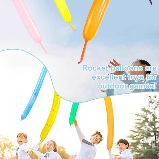 Jiawei Raketenballons mit Pumpe, bunte Raketenballons mit Pfeifgeräusch, 1-teiliges Set - Bild 2