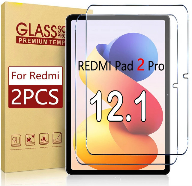 2er-Pack Xiaomi Displayschutzfolie aus gehärtetem Glas für Redmi Pad Pro und Pad Mini, transparent, 9H Härtegrad - Bild 1