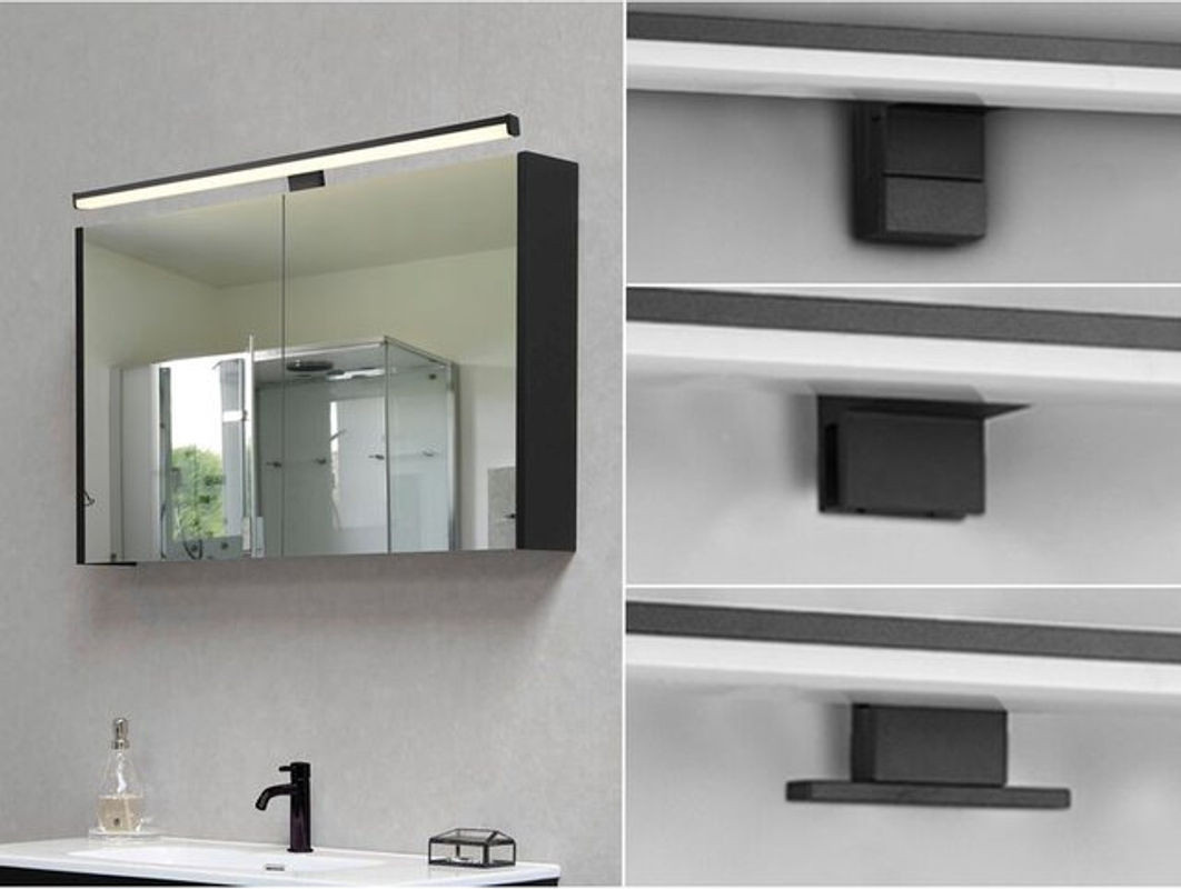 Trio LED Badezimmer Wandleuchte Lino in Schwarz mit warmweißem Licht, Breite: 60 cm - Bild 1