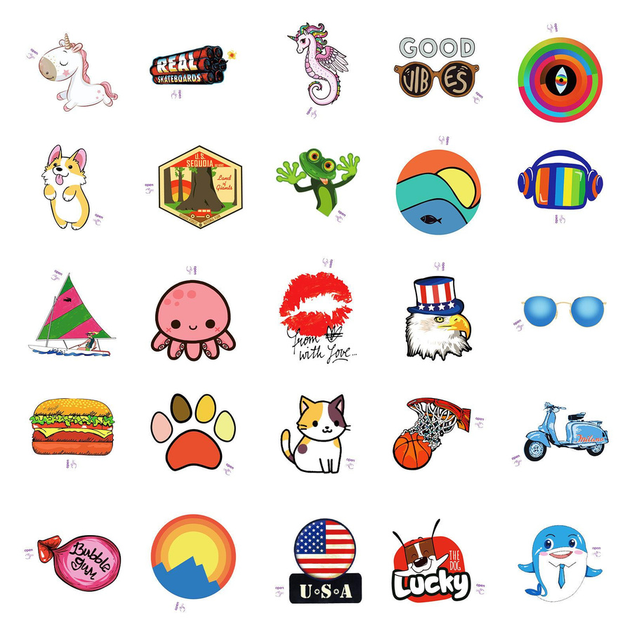50 Kreative Graffiti-Sticker Dekorative Handkonto-Sticker Multicolour - Bild 2