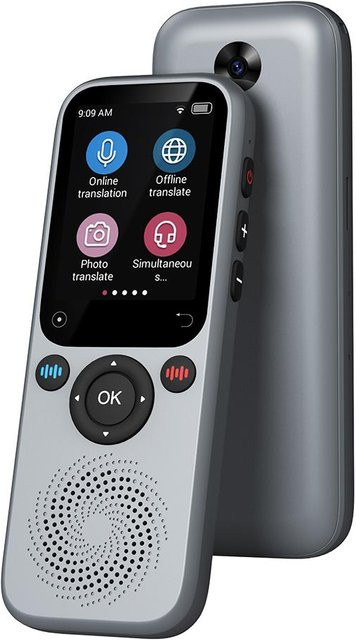 Honor Electronics Tragbarer Sprachübersetzer RealTime TwoWay Übersetzungsgerät für 138 Sprachen Online und Offline in Grau - Bild 1