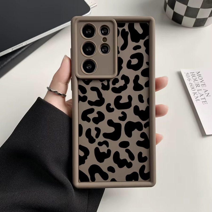 Stoßfeste Silikon Handyhülle mit Leopard-Design für Samsung Galaxy S25 Ultra, S24 Plus, S23 FE, S22, S21, S20 FE in Schwarz - Bild 2