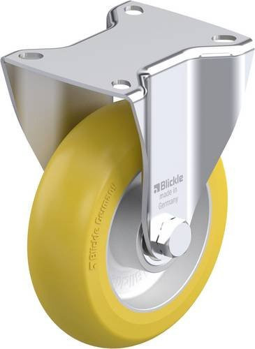 Blickle Stahlblech-Bockrolle 903466 BK-ALTH 125K-1-CO in Silber mit 125mm Rad-Durchmesser und 350kg Tragfähigkeit - Bild 1