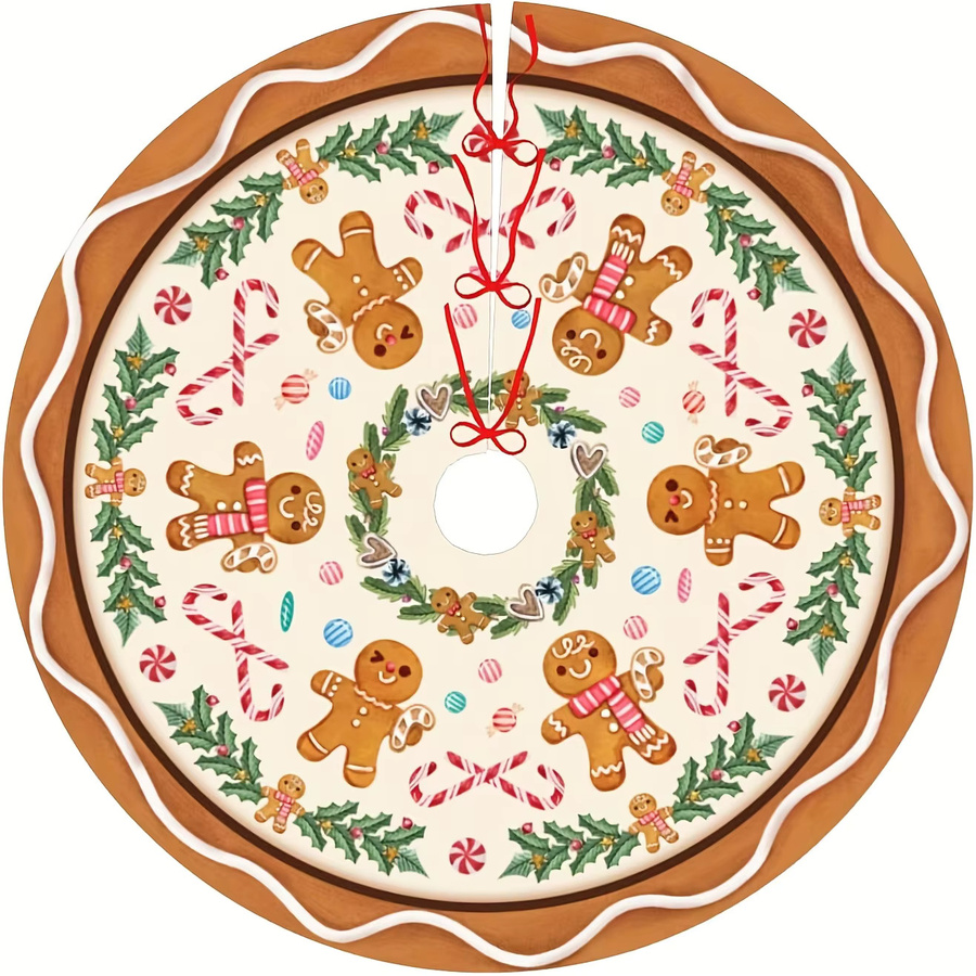 VIKAMA Weihnachtsbaum Rock mit Lebkuchenmann und Holly Kranz in Multicolor mit Cartoon Muster - Bild 2