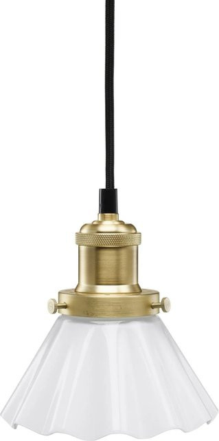 PR Home August Kleine Pendelleuchte in Messingoptik und Weiß mit Glas und Metall - Bild 1