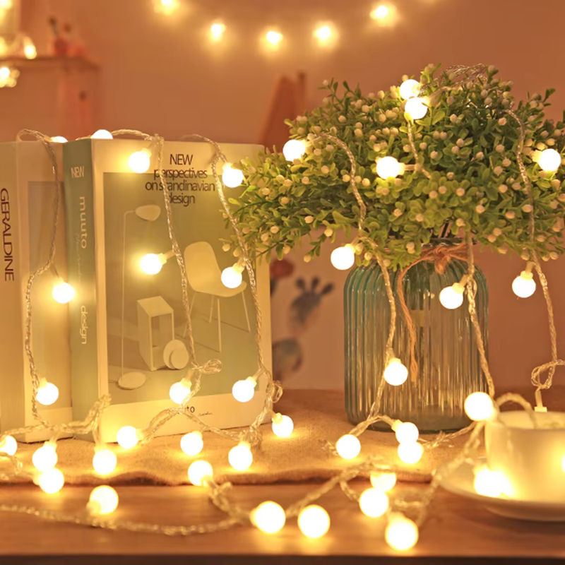 KIKIELF LED Ball String Light Globe in Warm White für Outdoor und Indoor, USB/Batteriebetrieben - Bild 4