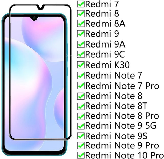 2er-Pack gehärtetes Schutzglas für Xiaomi Redmi 7 8 8A 9 9A 9C 8T 9S 10 Pro in Transparent - Bild 1