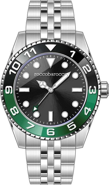 Rocco Barocco Herrenuhr, Quarz, Edelstahl, 40 mm, Schwarz, Silber - Bild 1