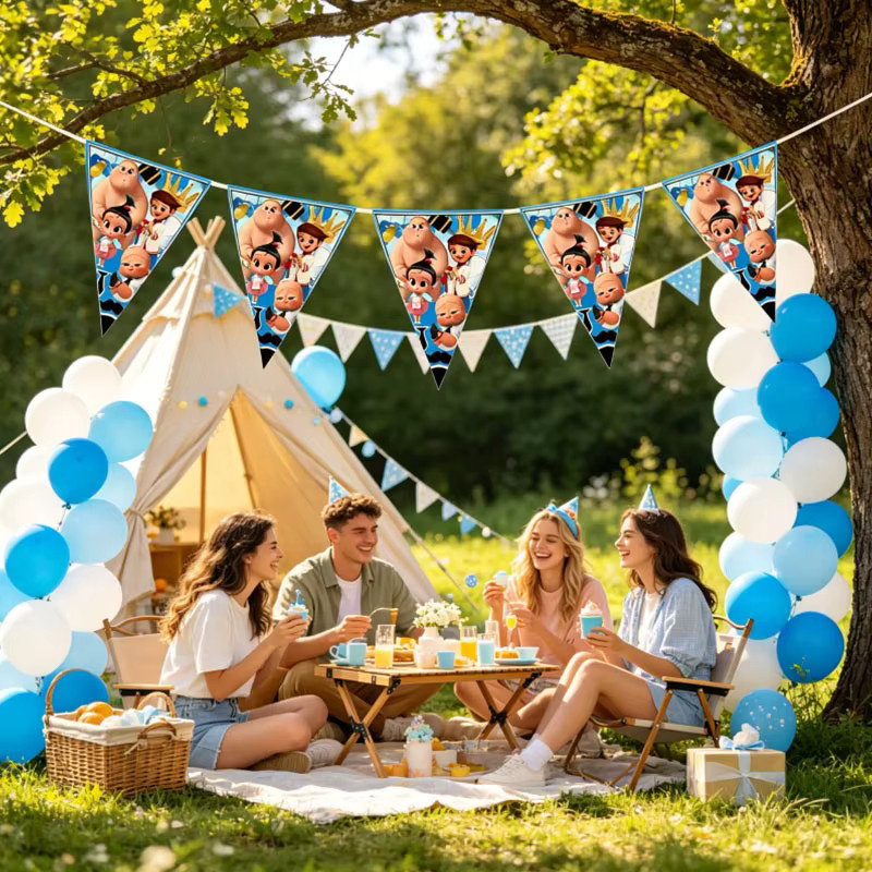 Boss Papierbanner als dekorative Tischdekoration für Geburtstage und Partys, Mehrfarbig - Bild 5