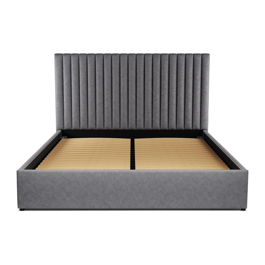 Vente-unique Bett Sarah mit Bettkasten und Polsterung in Grau, B/T: 160 x 200 cm - Bild 2