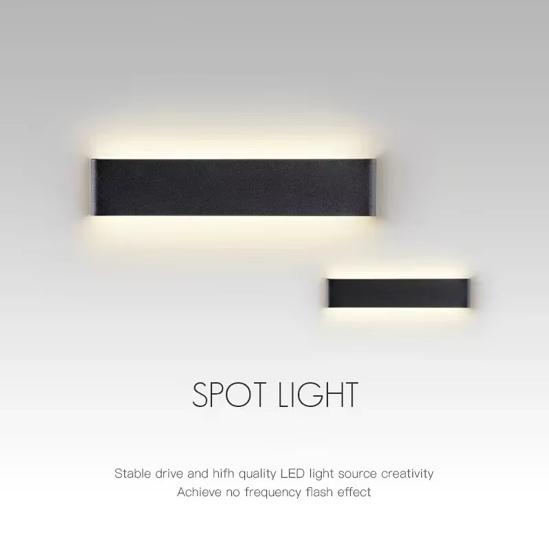 Moderne LED-Wandleuchte von Sanoni in Schwarz mit warmweißem Up-Down-Licht für Wohnzimmer, Schlafzimmer, Flur und Badezimmer - Bild 2