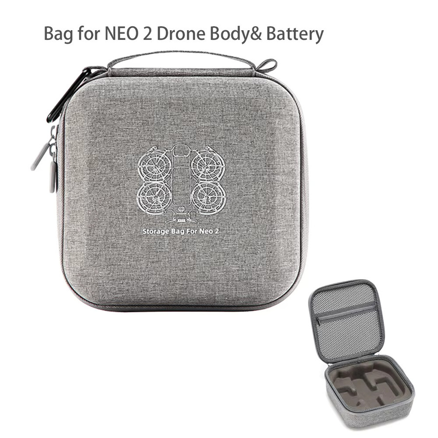 Stoßfeste Tragetasche für DJI Neo 2 und DJI Neo 2 RC N3 Fernbedienung inklusive Zubehör, Grau - Bild 2