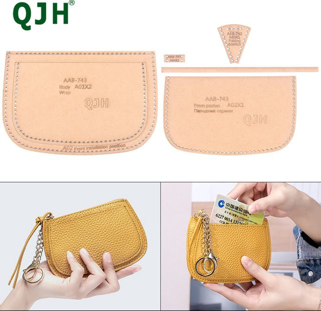 QJH Bastelvorlage für DIY-Geldbörsen aus transparentem Acryl und Kraftpapier als Musterhersteller und Schablone für handgefertigte Brieftaschen - Bild 1