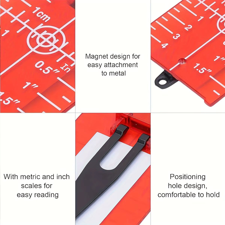 NIUXIANG Magnetische Laser Target Bodenzielplatte mit Halterung für Strahllaser in Grün und Rot - Bild 3