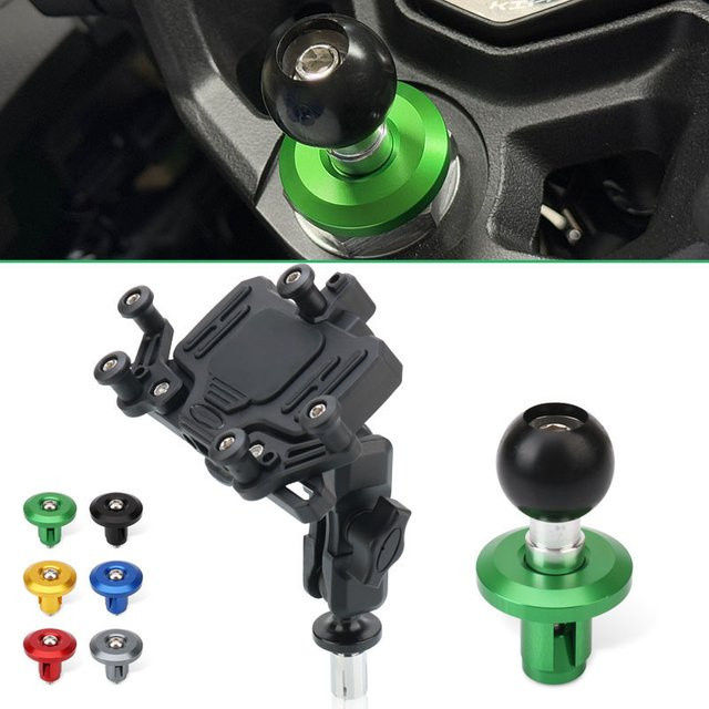 HICurves Motorrad Handyhalterung für GPS Navigation als dekorative Gabelabdeckung für Ninja 500 und Z500 Modelle 2024-2025 in Blau - Bild 1