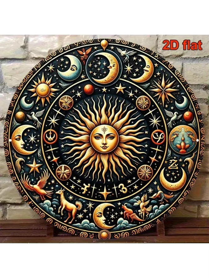 HELLOYOUNG Vintage Wanddekoration Abstract Round Multicolour B/T/H: 20 x 20 x 20 cm - Bild 3