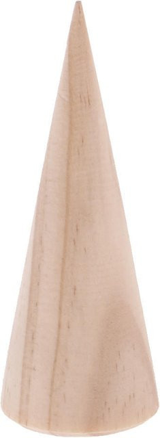 MagiDeal Holz-Ehering-Schmuckständer unlackiert kegelförmig, Farbe: Beige, B/T/H: 3 x 3 x 8 cm - Bild 1