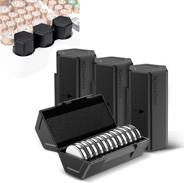 KIWIFOTOS Batteriehalter für CR2032, CR2025 und CR2016 in Schwarz, 2/4er-Pack - Bild 1