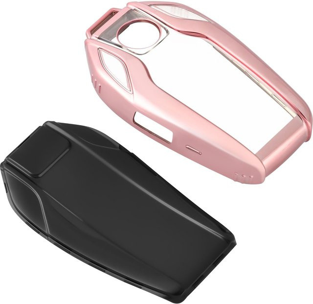TPU Autoschlüsselanhänger Hülle für BMW Display LCD 8 7 6 Serie X3 X4 X5 X7 in Rosa - Bild 1