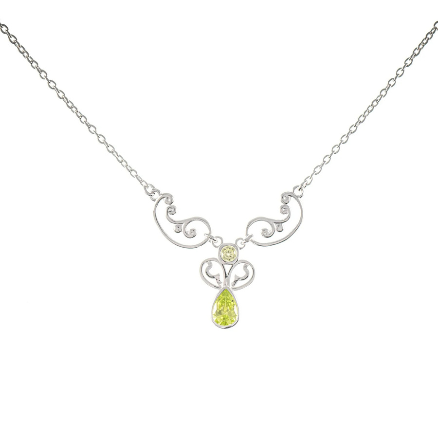 Collier 925 Silber, Zirkonia, hellgrün - Bild 1