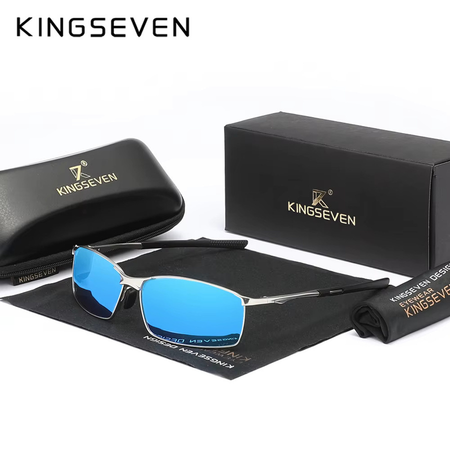 KINGSEVEN Sonnenbrille Rechteckig, Metall, Vollrand, Männer, polarisiert - Bild 2