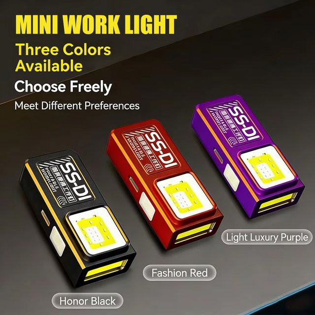 NEWBIRTH LED COB Mini-Taschenlampe mit Magnet und USB-Wiederaufladung für Outdoor, Camping und Arbeit - Bild 1