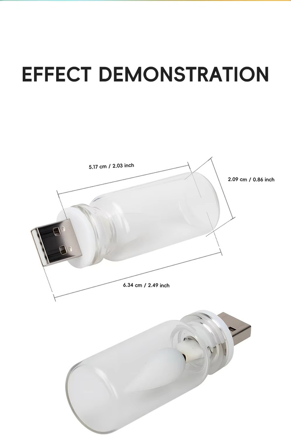 Kebedemm USB Auto-Nachtlicht mit RGB LED, dimmbar per Touch, dekorative Atmosphärenlampe in Multicolour und Transparent - Bild 5