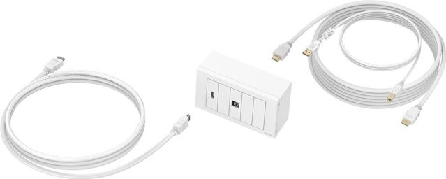VISION TechConnect Bausatz für bündige Wandmontage der Frontplatte, weiß, mit 2 Ports (HDMI und USB-C), 5,0m (TC3-PK5M) - Bild 1