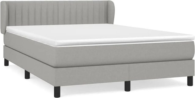 vidaXL Boxspringbett mit Matratze Hybrid-Design in Hellgrau, B/T: 140 x 190 cm - Bild 1