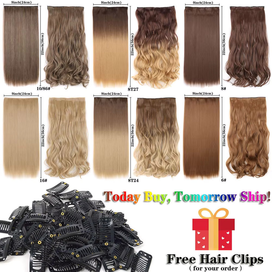 Colorful Girl Haarverlängerung, synthetisch, lang, gerade gewellt, 5 Clips, Damen - Bild 4