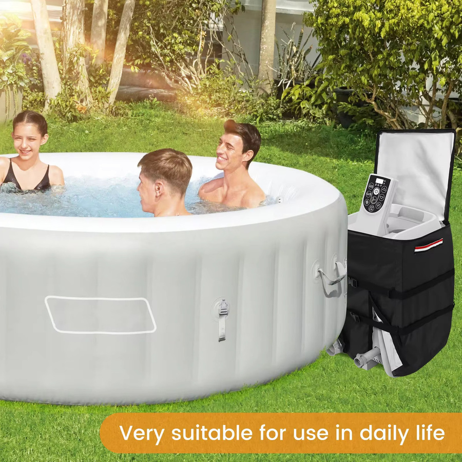 Wasserdichte Abdeckung für Spa und Whirlpool Heizungspumpe, rund, Schwarz - Bild 4