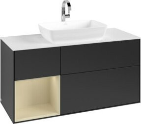 V&B Waschtischunterschrank Finion in Blau, Grau und Weiß lackiert, Breite: 120 cm, Tiefe: 50,1 cm, Höhe: 50,1 cm - Bild 1
