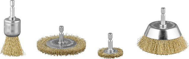 Parkside Drahtbürsten-Set und Polier-Set mit Nylonbürsten für Metall und Holz, Silber, PDBV 4 A1 - Bild 1