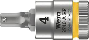 Wera Zyklop Bitnuss 8740 A HF mit 1/4 Zoll Antrieb und Haltefunktion für Innensechskantschrauben, Silber, 28 mm - Bild 1
