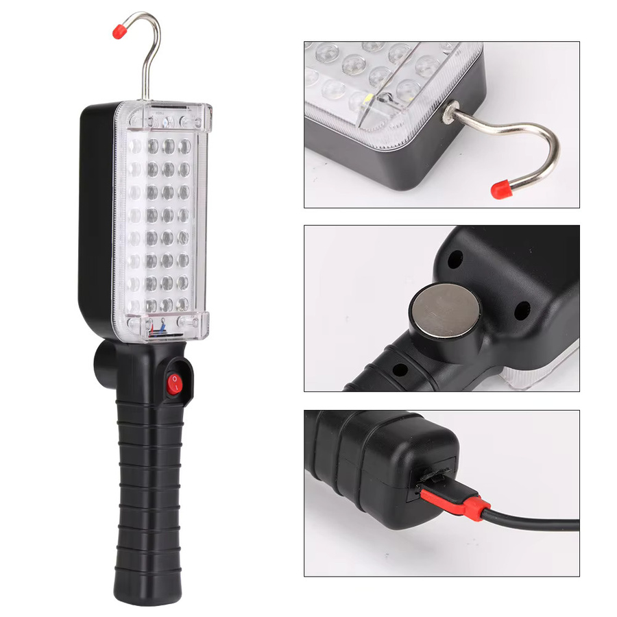 ESMARTER Tragbare LED COB Arbeitsleuchte mit Magnet und Haken in Schwarz - Bild 4