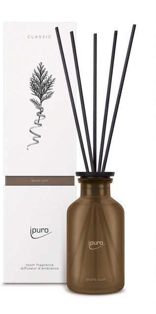 ipuro Raumduft Classic Cuir Reed Diffuser mit Leder, Vanille, Zitrusnoten und Hölzer, 240 ml, Braun - Bild 1