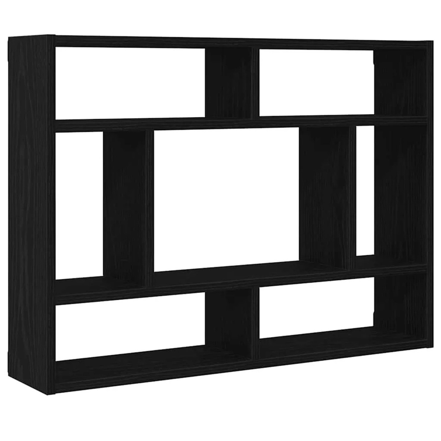 vidaXL Wandregal aus Akazienholz in Schwarz Eiche, B/H/T: 75 x 55 x 16 cm - Bild 2
