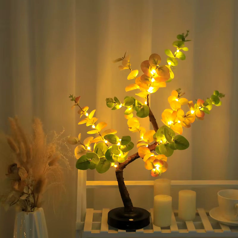 SHENZHITECH LED Bonsai Tischleuchte in Grün mit verstellbaren Zweigen und warmweißem Licht für Schlafzimmer und Home Office - Bild 3