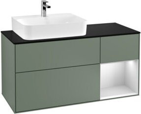 V&B Waschtischunterschrank Finion mit LED-Beleuchtung und Regalelement, Breite: 120 cm, Lackiert - Bild 1