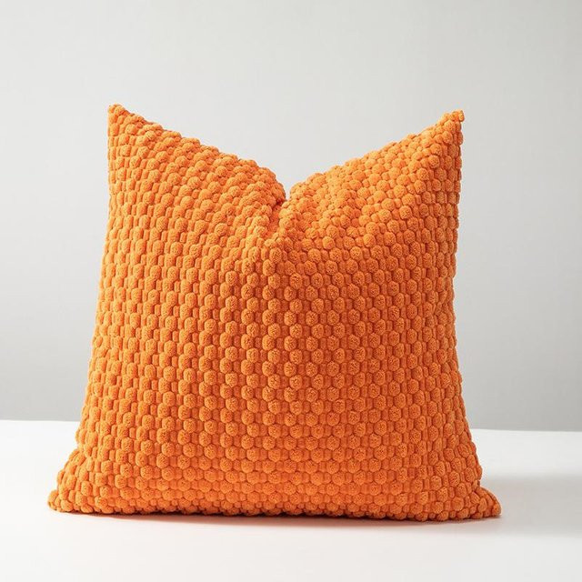 Houspace Samt Kissenbezug doppelseitiges Design in Orange, B/T/H: 45 x 45 x 0 cm - Bild 1