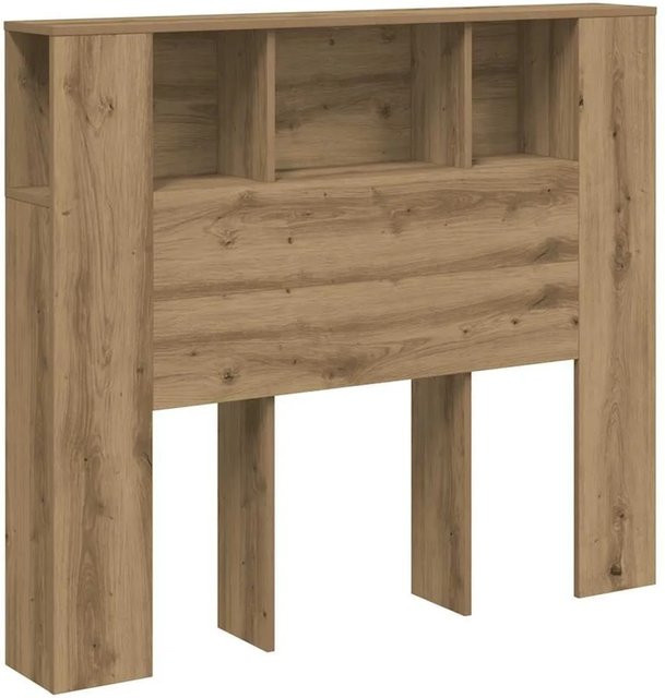 vidaXL Kopfteil mit integrierten Ablagen in Artisan-Eiche, Braun, B: 120 cm, T: 19 cm, H: 104,5 cm - Bild 1