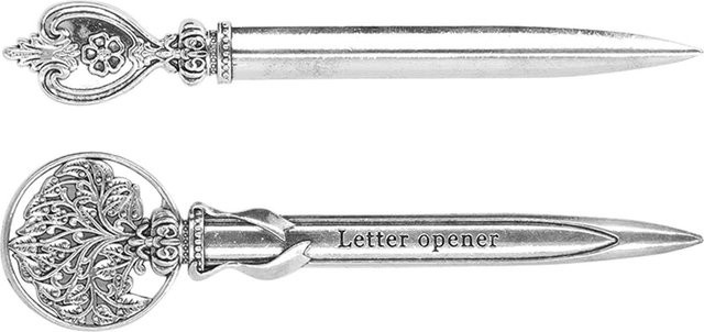 2 Stück Brieföffner im Vintage-Stil aus Zinklegierung, Silber und Weiß, von Wosawe outdoor sports - Bild 1