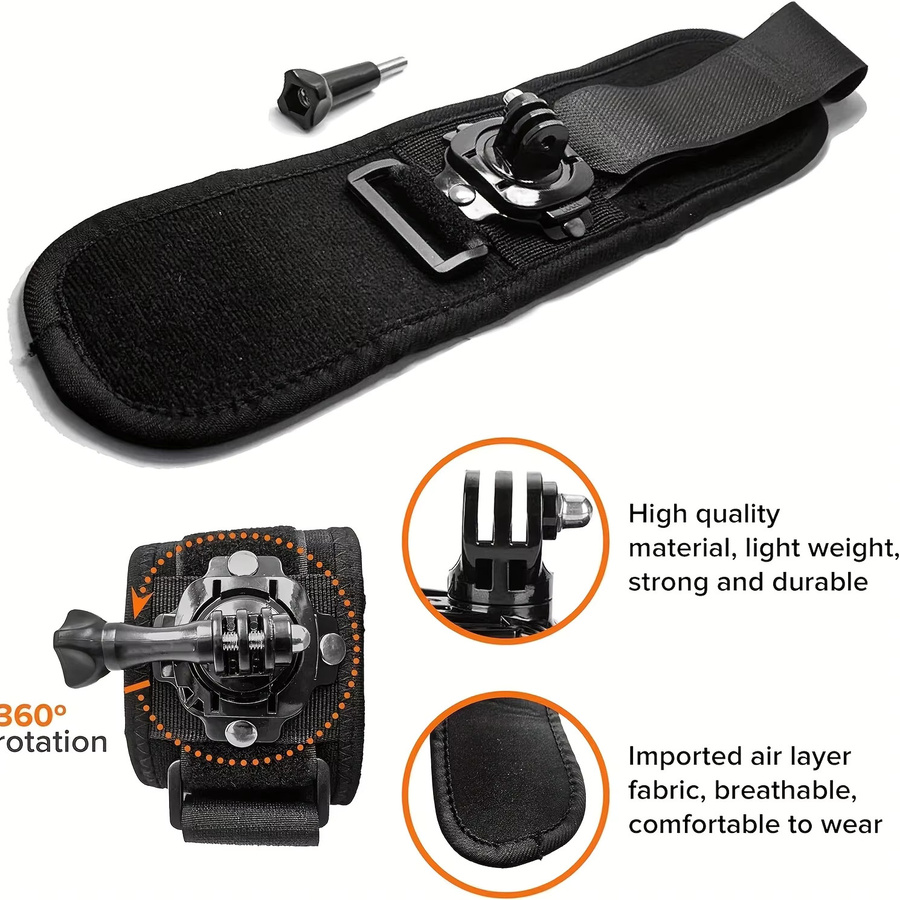 Verstellbare Arm-Action-Kamera-Halterung in Schwarz für Outdoor-Aktivitäten und Radfahren - Bild 5