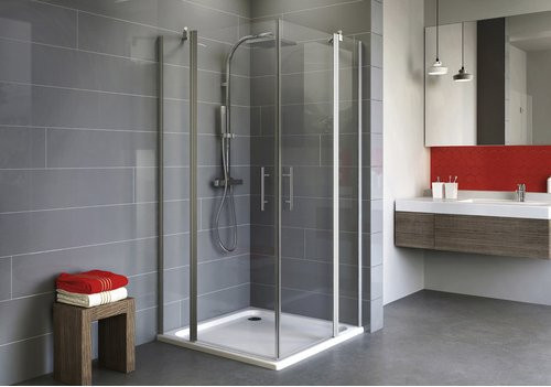 Schulte Duschkabine AlexaStyle 2.0 Eckeinstieg, Silber, B/T/H: 80 x 80 x 192 cm - Bild 1