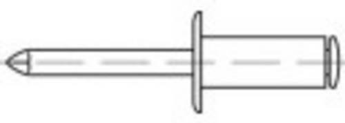 TOOLCRAFT Offene Blindniete aus Stahl in Silber, Durchmesser: 4 mm, Länge: 25 mm, 500 Stück - Bild 1