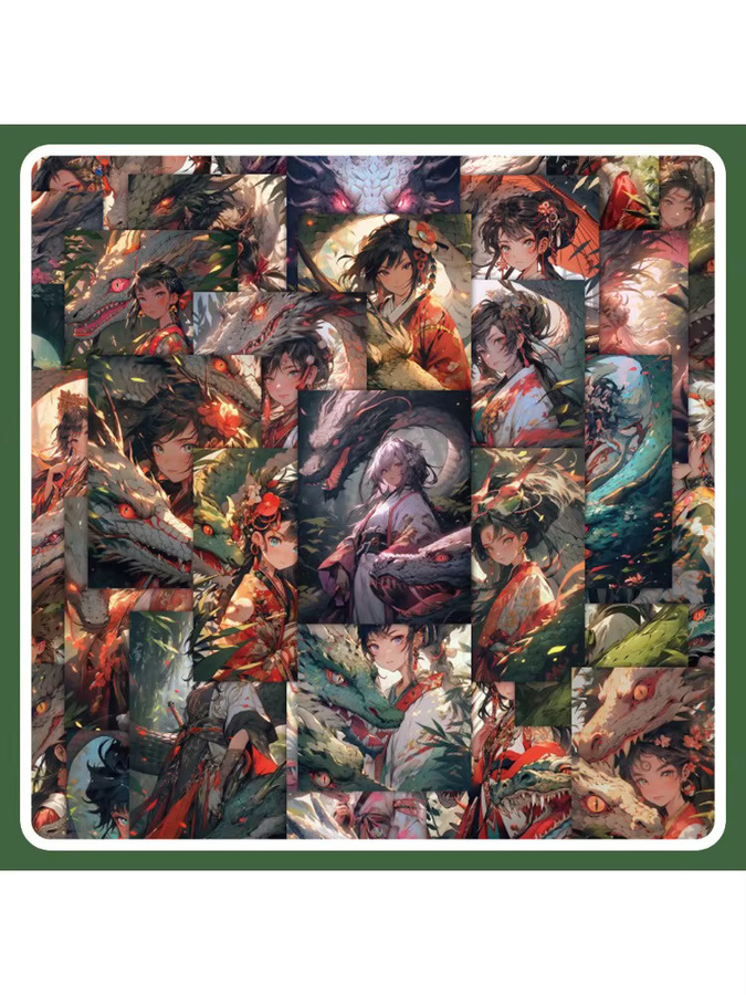60 Stück Alte Wind Drachen Hero Weibliche Graffiti Aufkleber von BulingBulingStickers Shop in Multicolour - Bild 5