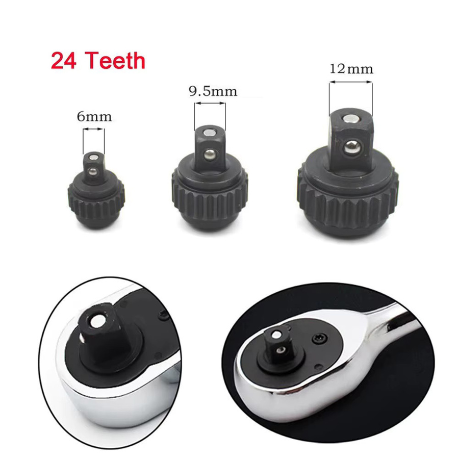 VIBRATITE 11-teiliges Ratschen-Steckschlüssel-Reparaturset in Silber mit 1/4'' 3/8'' 1/2'' Antrieb und 24 Zähnen inklusive Torx-Schlüssel - Bild 2