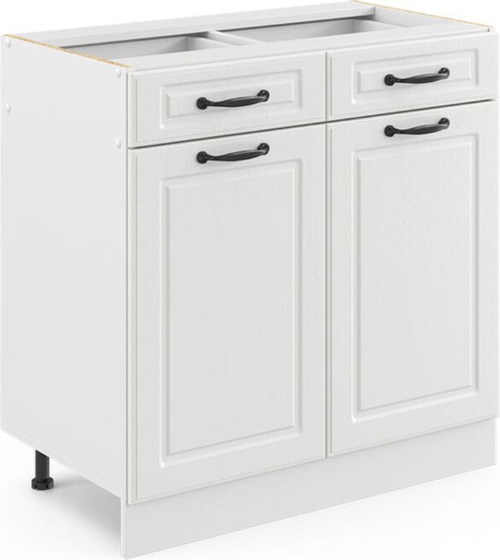 Vicco Küchenunterschrank R-line in Weiß Landhaus aus Holzwerkstoff mit Drehtüren, Breite: 80 cm - Bild 1