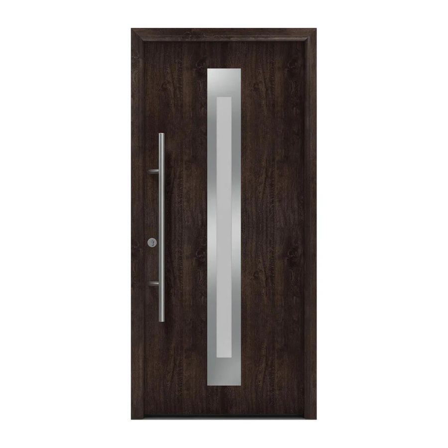 EcoStar Haustür Isopro Secur IPS 770S Eiche Dunkel mit Glaseinsatz, B: 110 cm, H: 210 cm, DIN Links, RC2 Sicherheitstür aus Stahl und Aluminium - Bild 2
